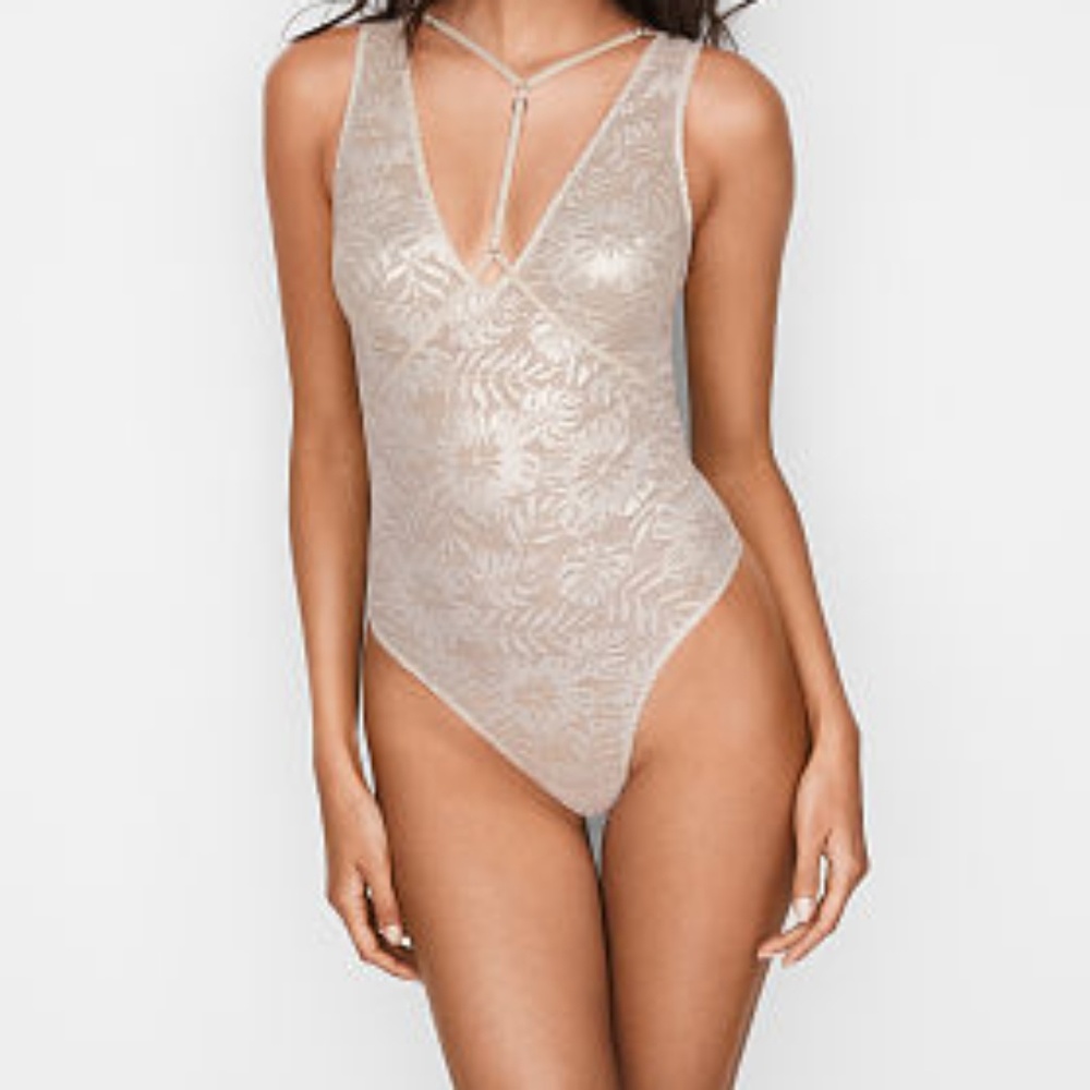 Victoria's Secret Palm Lace Bodysuit Lingerie